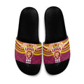 Personalized Brisbane Lions Slide Sandals Polynesian Tribal Pattern Heritage Football
