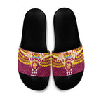 Personalized Brisbane Lions Slide Sandals Polynesian Tribal Pattern Heritage Football
