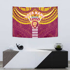Personalized Brisbane Lions Tapestry Polynesian Tribal Pattern Heritage Football