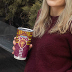 Personalized Brisbane Lions Tumbler Cup Polynesian Tribal Pattern Heritage Football