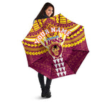 Personalized Brisbane Lions Umbrella Polynesian Tribal Pattern Heritage Football