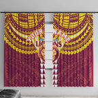 Personalized Brisbane Lions Window Curtain Polynesian Tribal Pattern Heritage Football
