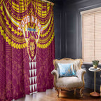 Personalized Brisbane Lions Window Curtain Polynesian Tribal Pattern Heritage Football