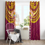 Personalized Brisbane Lions Window Curtain Polynesian Tribal Pattern Heritage Football