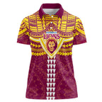 Personalized Brisbane Lions Women Polo Shirt Polynesian Tribal Pattern Heritage Football