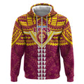 Personalized Brisbane Lions Zip Hoodie Polynesian Tribal Pattern Heritage Football