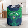 Personalized Canberra Raiders Laundry Basket Polynesian Tribal Pattern Style