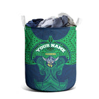 Personalized Canberra Raiders Laundry Basket Polynesian Tribal Pattern Style