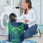 Personalized Canberra Raiders Laundry Basket Polynesian Tribal Pattern Style