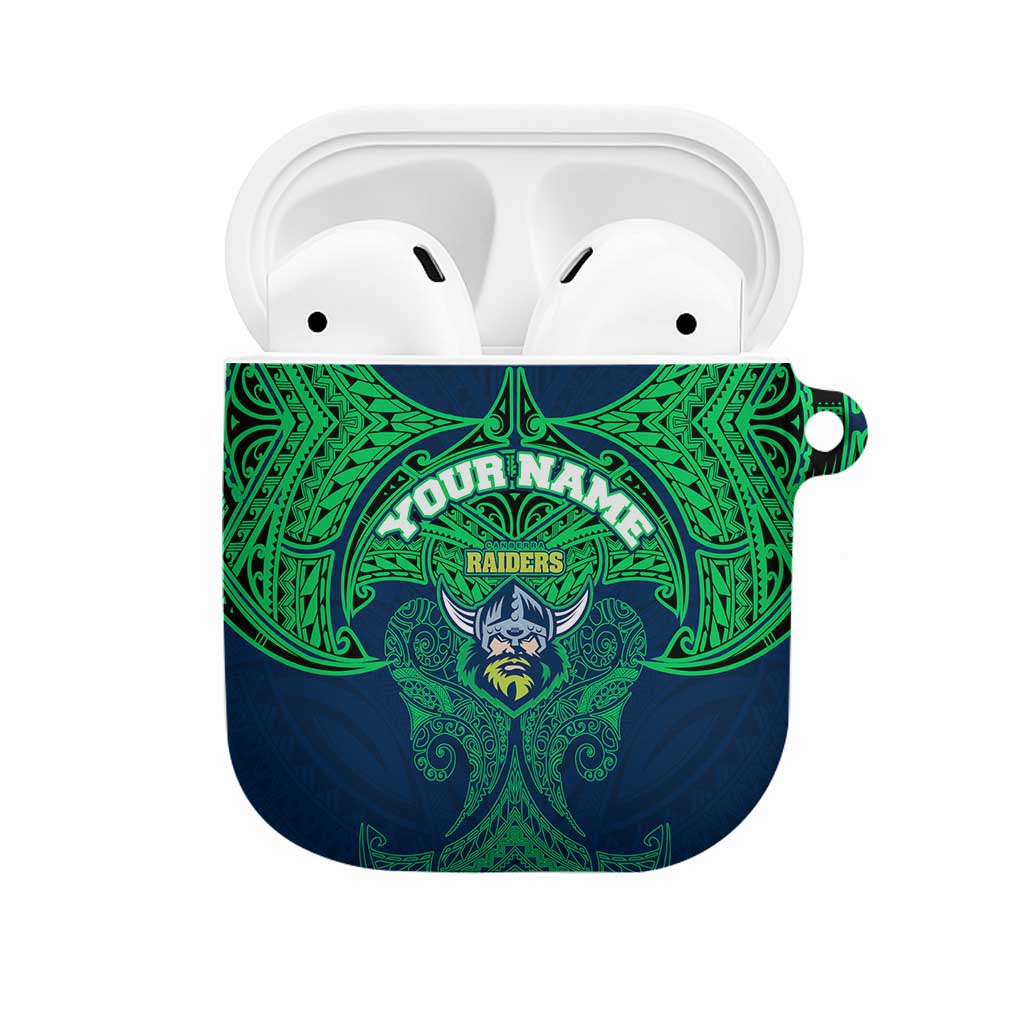 Personalized Canberra Raiders AirPods Case Polynesian Tribal Pattern Style