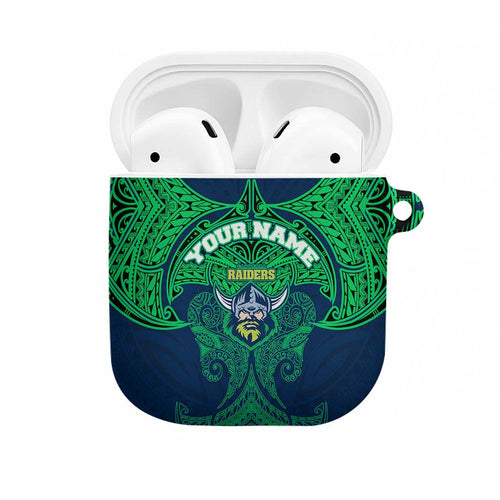 Personalized Canberra Raiders AirPods Case Polynesian Tribal Pattern Style
