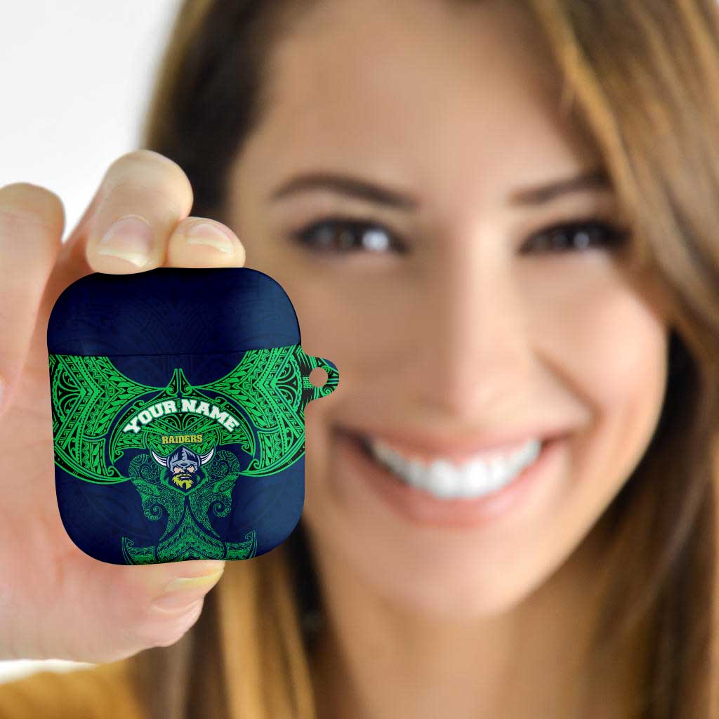 Personalized Canberra Raiders AirPods Case Polynesian Tribal Pattern Style