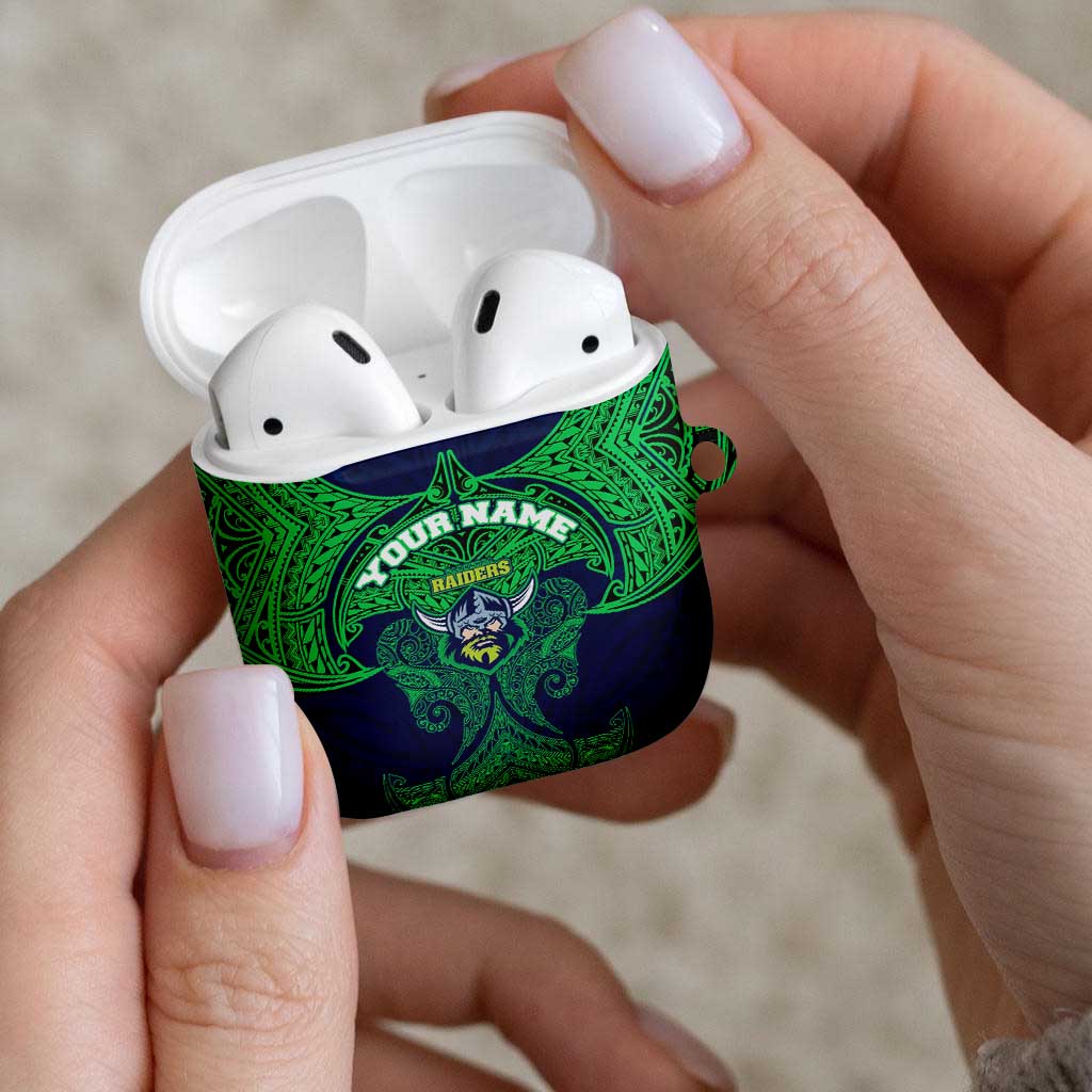 Personalized Canberra Raiders AirPods Case Polynesian Tribal Pattern Style