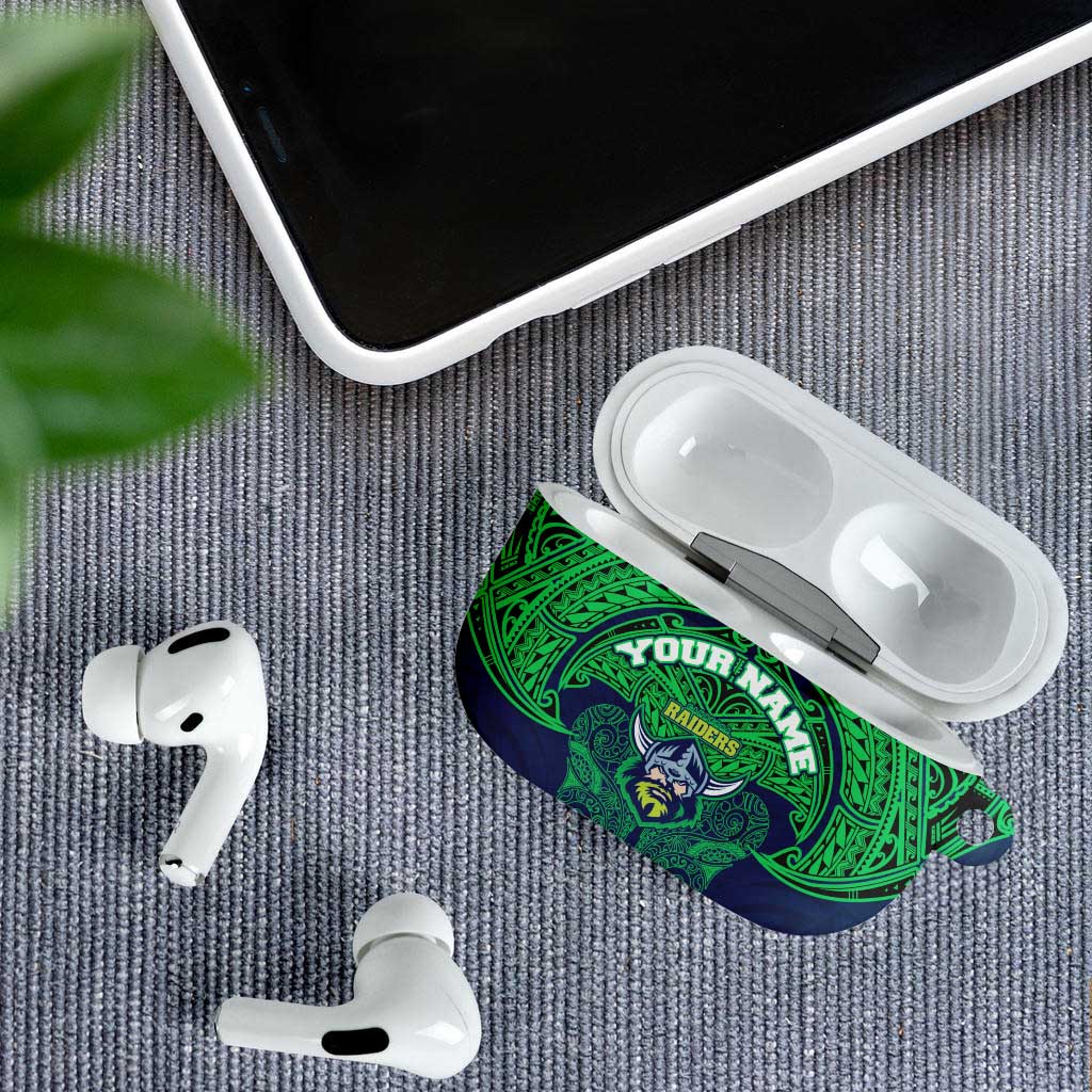 Personalized Canberra Raiders AirPods Case Polynesian Tribal Pattern Style