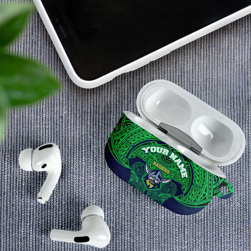 Personalized Canberra Raiders AirPods Case Polynesian Tribal Pattern Style