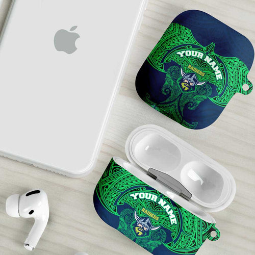 Personalized Canberra Raiders AirPods Case Polynesian Tribal Pattern Style