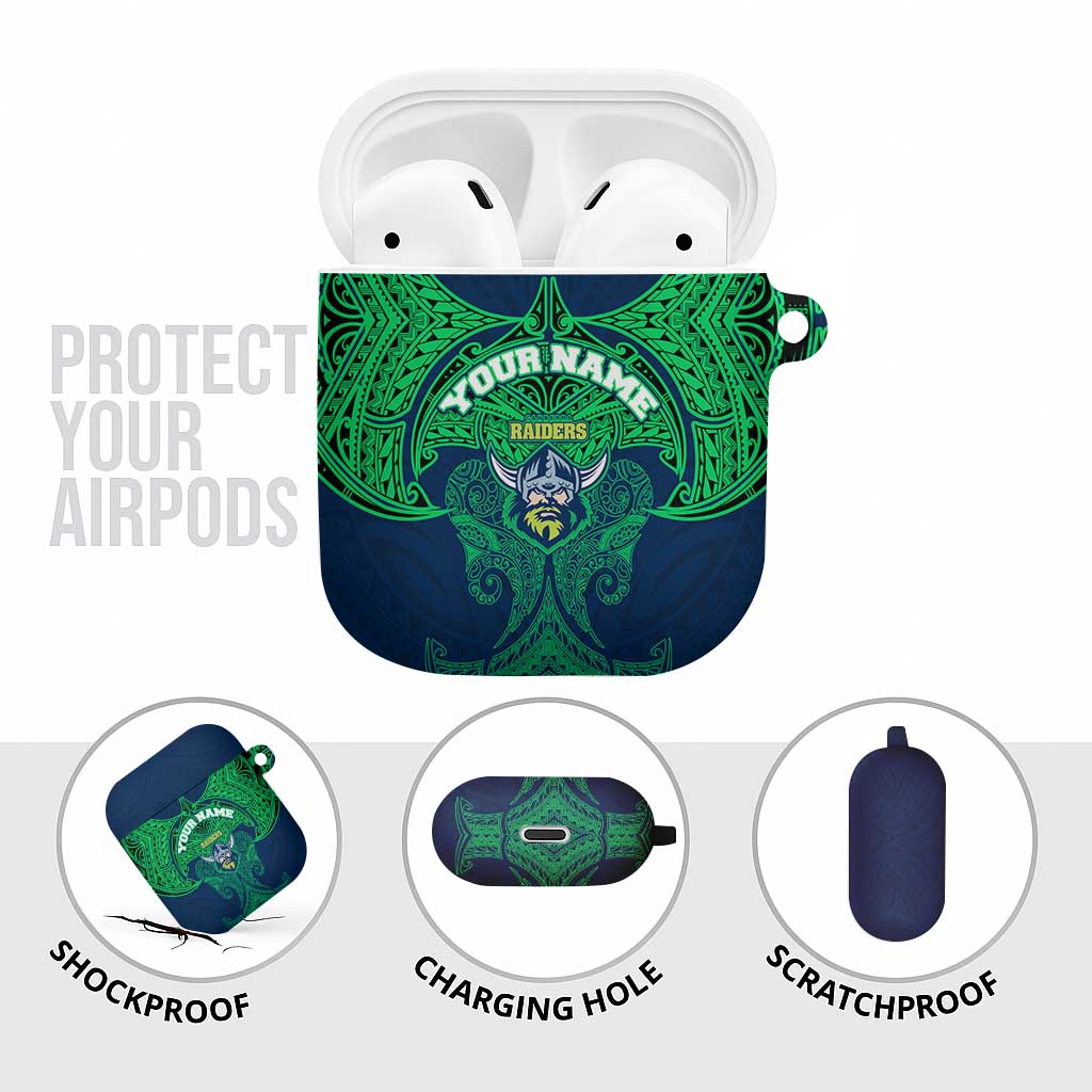 Personalized Canberra Raiders AirPods Case Polynesian Tribal Pattern Style