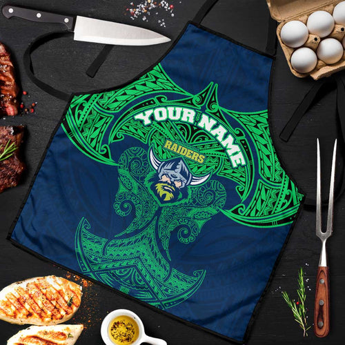 Personalized Canberra Raiders Apron Polynesian Tribal Pattern Style
