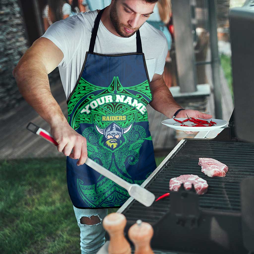 Personalized Canberra Raiders Apron Polynesian Tribal Pattern Style