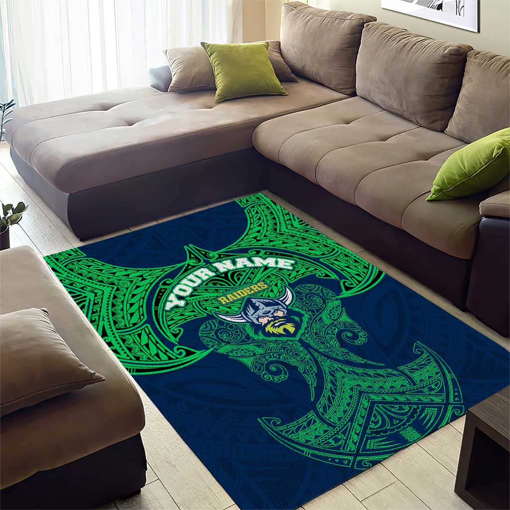 Personalized Canberra Raiders Area Rug Polynesian Tribal Pattern Style