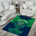 Personalized Canberra Raiders Area Rug Polynesian Tribal Pattern Style