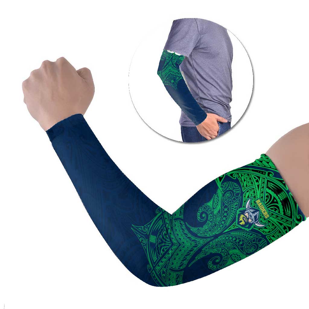 Personalized Canberra Raiders Arm Sleeves Polynesian Tribal Pattern Style