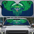 Personalized Canberra Raiders Auto Sun Shade Polynesian Tribal Pattern Style