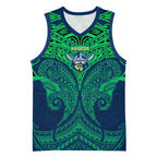 Personalized Canberra Raiders Basketball Jersey Polynesian Tribal Pattern Style