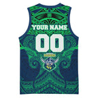 Personalized Canberra Raiders Basketball Jersey Polynesian Tribal Pattern Style