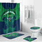 Personalized Canberra Raiders Bathroom Set Polynesian Tribal Pattern Style