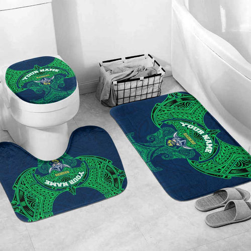 Personalized Canberra Raiders Bathroom Set Polynesian Tribal Pattern Style