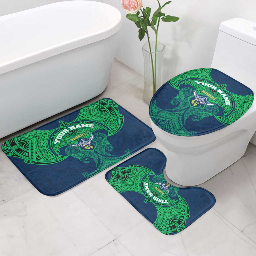 Personalized Canberra Raiders Bathroom Set Polynesian Tribal Pattern Style