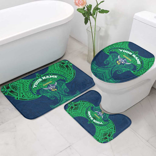 Personalized Canberra Raiders Bathroom Set Polynesian Tribal Pattern Style