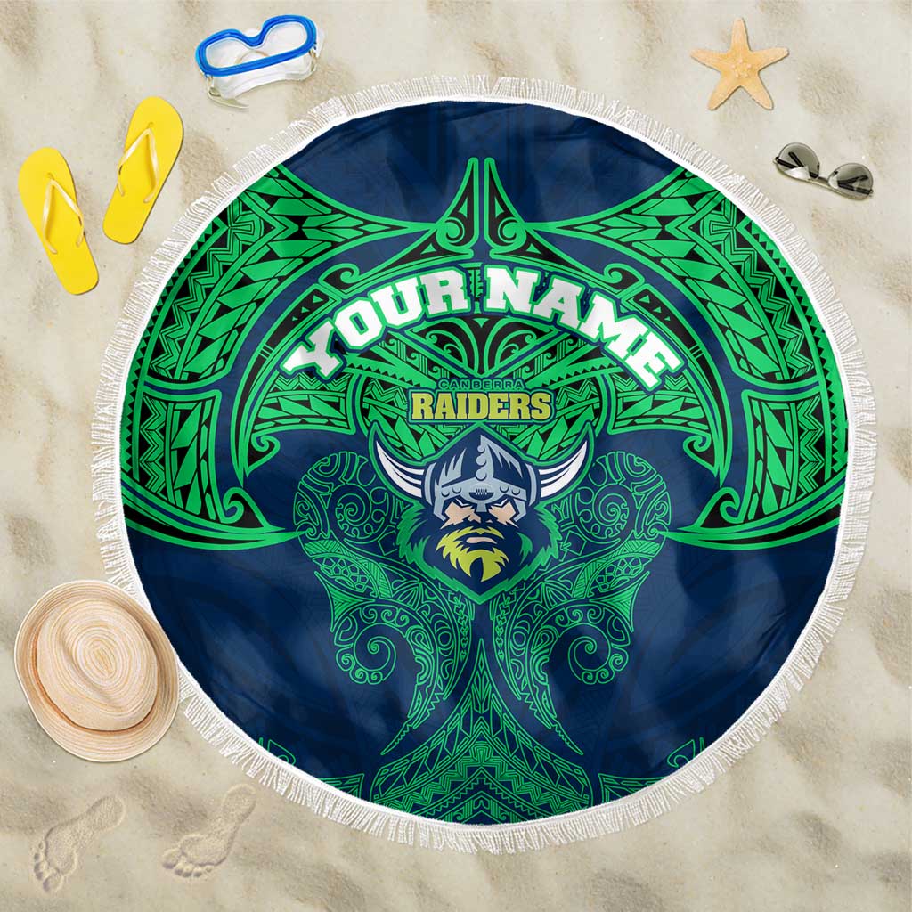 Personalized Canberra Raiders Beach Blanket Polynesian Tribal Pattern Style