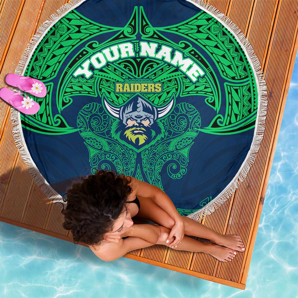 Personalized Canberra Raiders Beach Blanket Polynesian Tribal Pattern Style