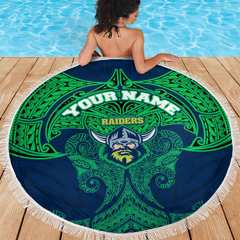 Personalized Canberra Raiders Beach Blanket Polynesian Tribal Pattern Style
