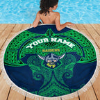 Personalized Canberra Raiders Beach Blanket Polynesian Tribal Pattern Style