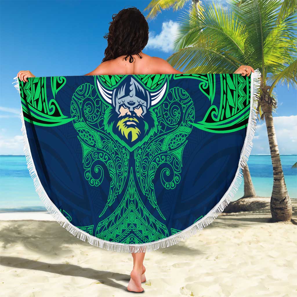 Personalized Canberra Raiders Beach Blanket Polynesian Tribal Pattern Style