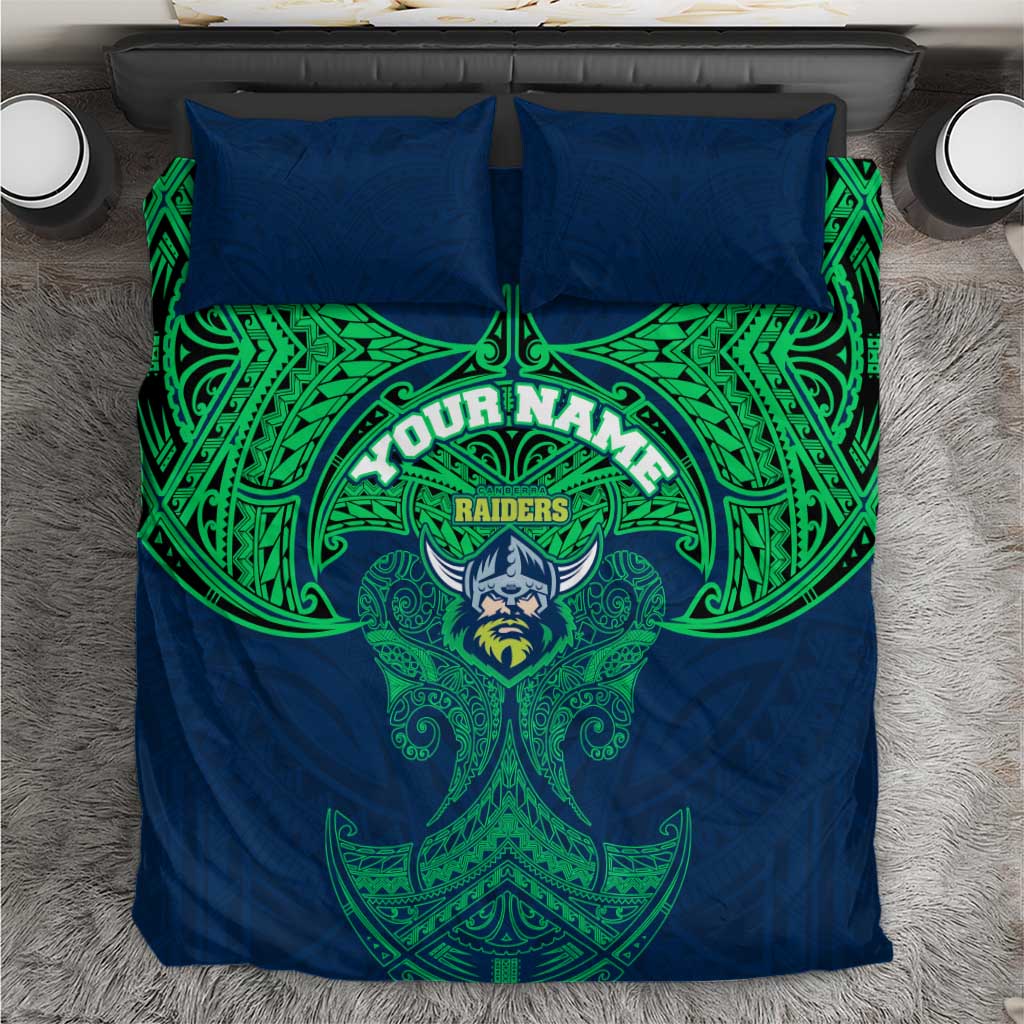 Personalized Canberra Raiders Bedding Set Polynesian Tribal Pattern Style