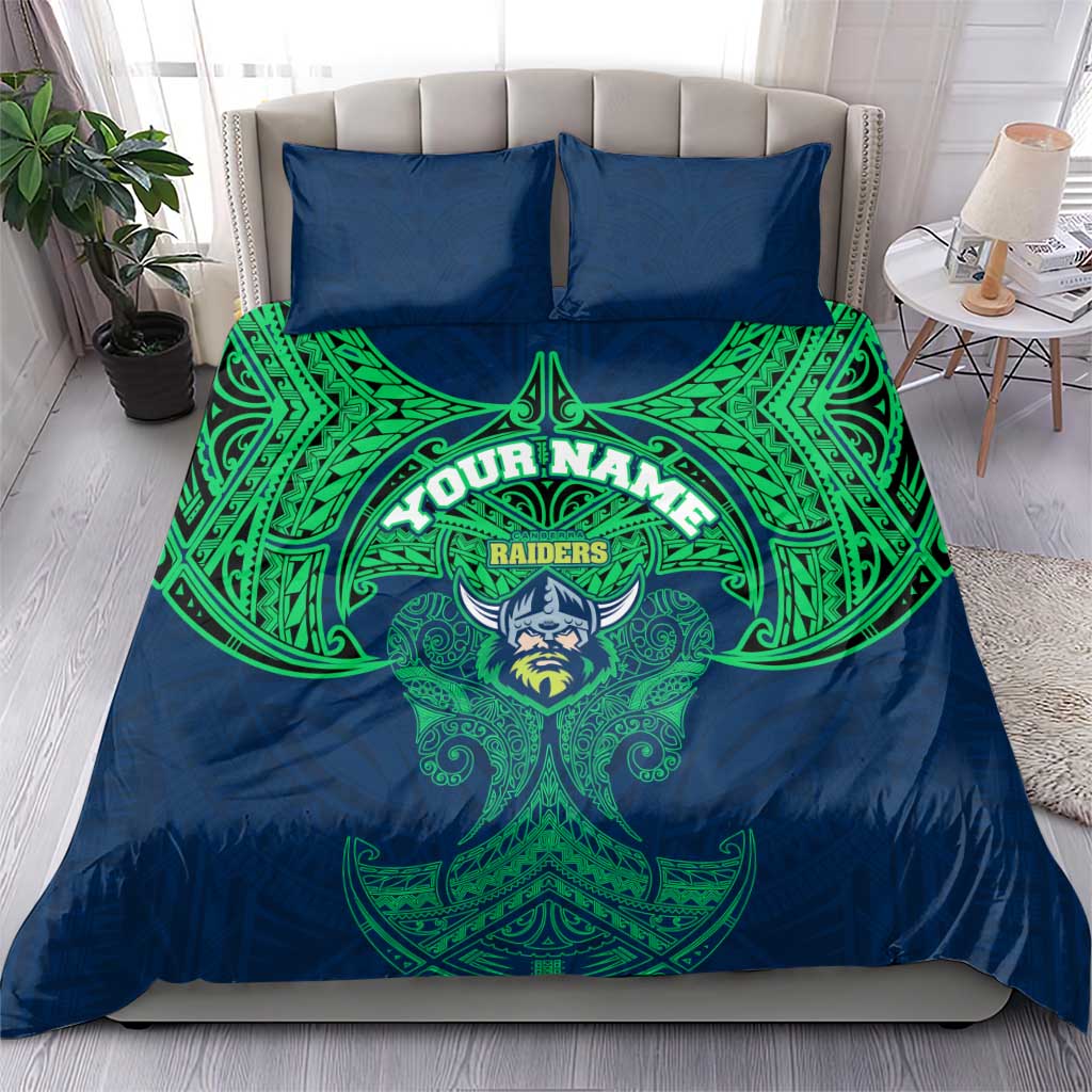 Personalized Canberra Raiders Bedding Set Polynesian Tribal Pattern Style
