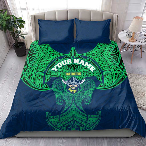 Personalized Canberra Raiders Bedding Set Polynesian Tribal Pattern Style