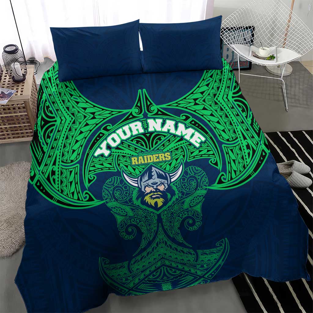 Personalized Canberra Raiders Bedding Set Polynesian Tribal Pattern Style