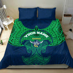 Personalized Canberra Raiders Bedding Set Polynesian Tribal Pattern Style