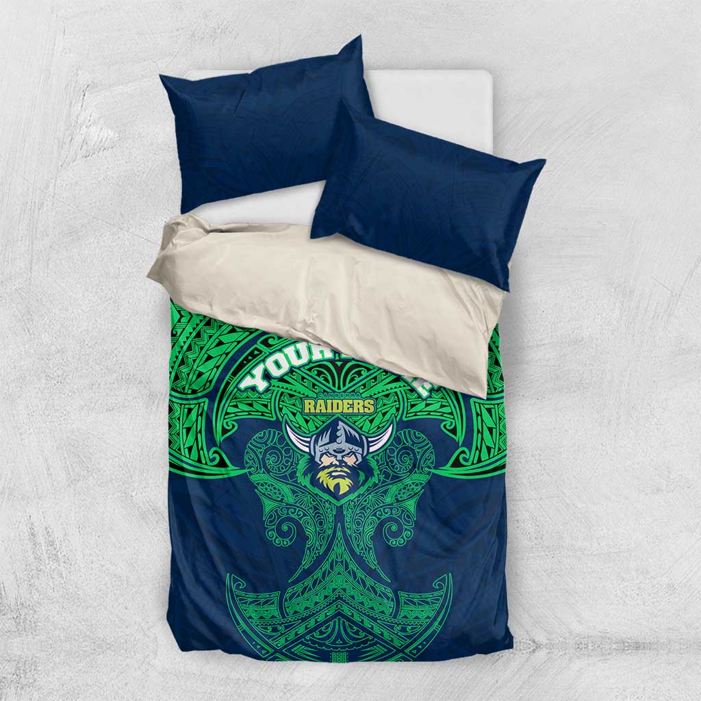 Personalized Canberra Raiders Bedding Set Polynesian Tribal Pattern Style
