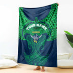 Personalized Canberra Raiders Blanket Polynesian Tribal Pattern Style