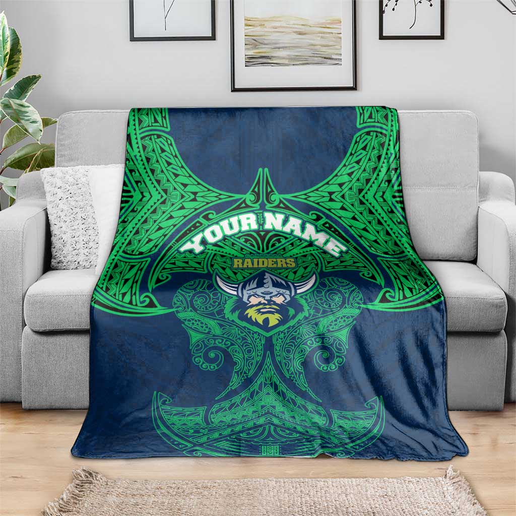 Personalized Canberra Raiders Blanket Polynesian Tribal Pattern Style