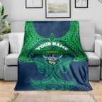 Personalized Canberra Raiders Blanket Polynesian Tribal Pattern Style