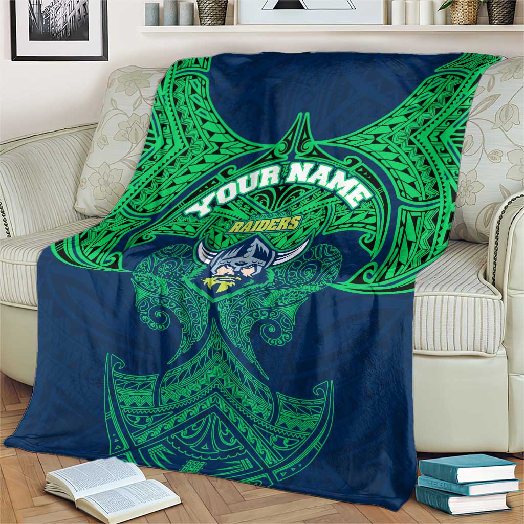 Personalized Canberra Raiders Blanket Polynesian Tribal Pattern Style