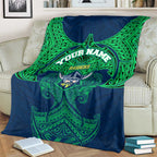 Personalized Canberra Raiders Blanket Polynesian Tribal Pattern Style