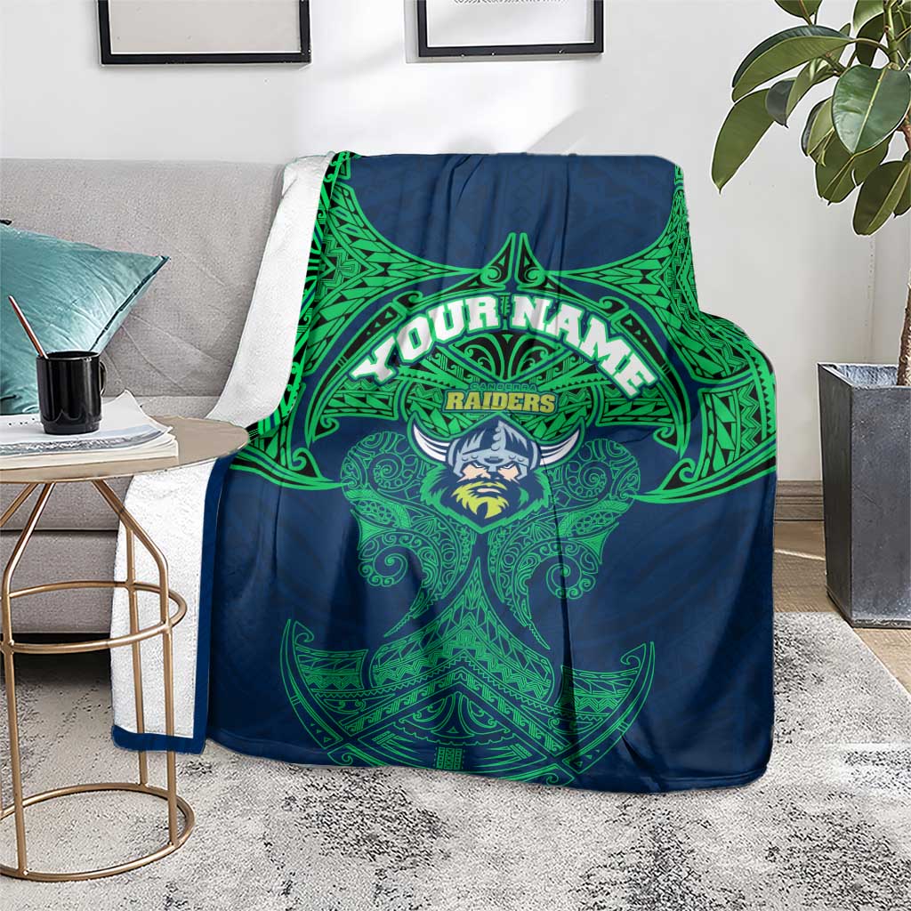 Personalized Canberra Raiders Blanket Polynesian Tribal Pattern Style